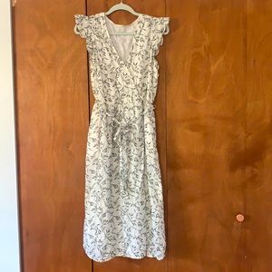 White cotton midi dress